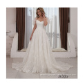 A-line V-neck Lace Bridal Plus Size wedding dress lace boho